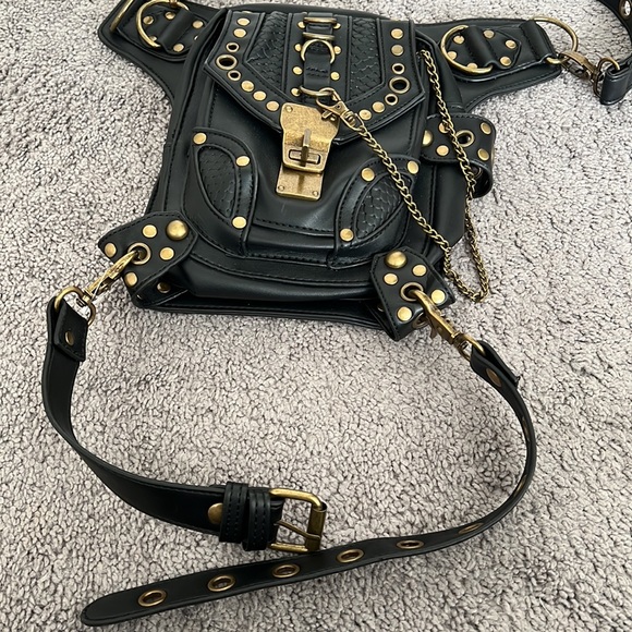 Steampunk Vegan Leather Pack Holster Bag Satchel - Picture 3 of 10